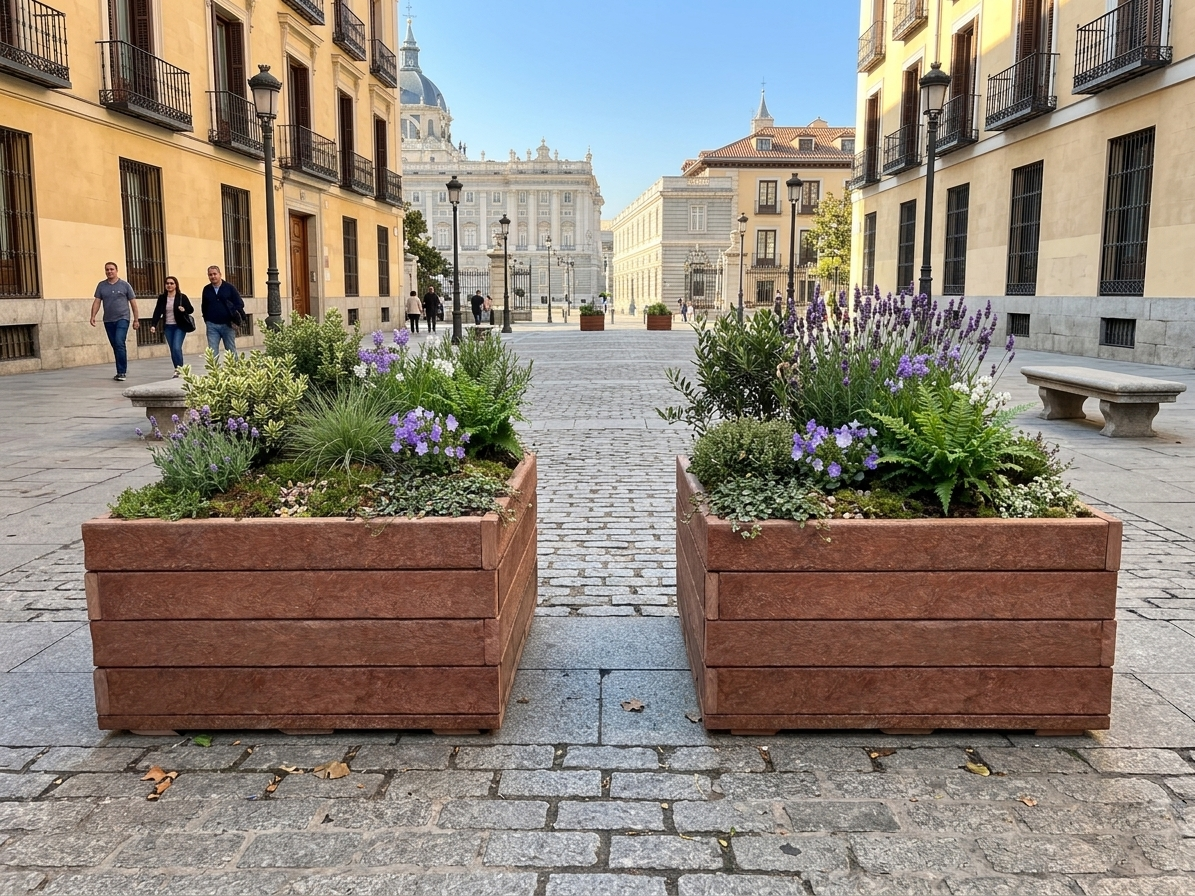 Jardinera dover plástico reciclado PRC - Imagen 3